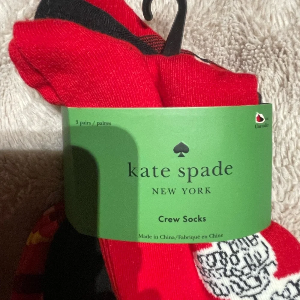 NWT Pack of Three Pairs Kate Spade Crew Socks